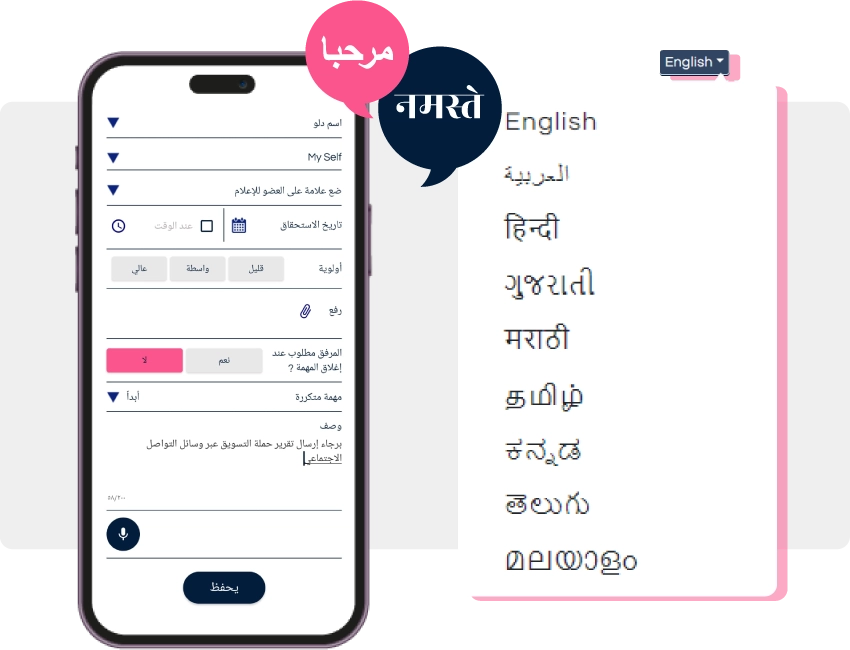 Multilingual dashboard