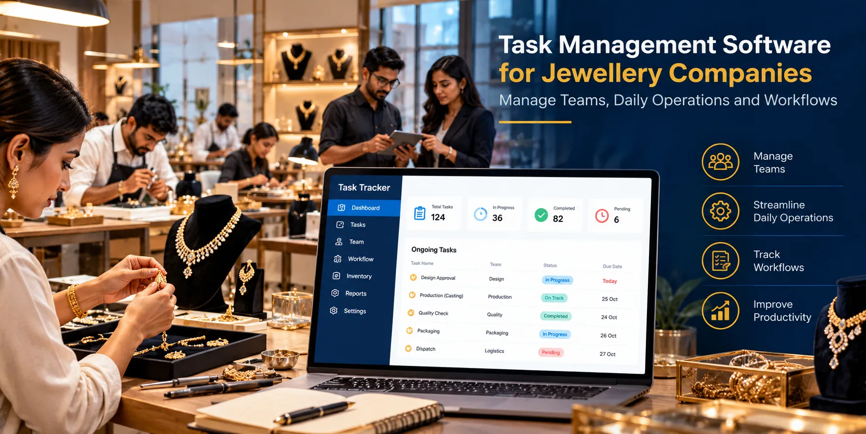 Task Management Software for Jewellery Companies: Manage Teams, Daily Operations and Workflows
