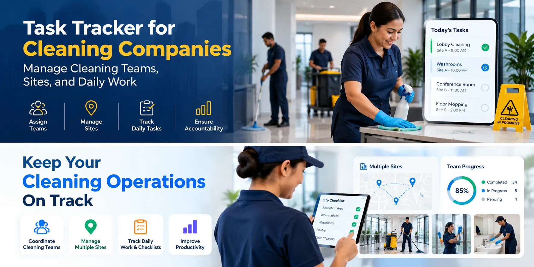 Task Tracker for Cleaning Companies: Manage Cleaning Teams, Sites and Daily Work