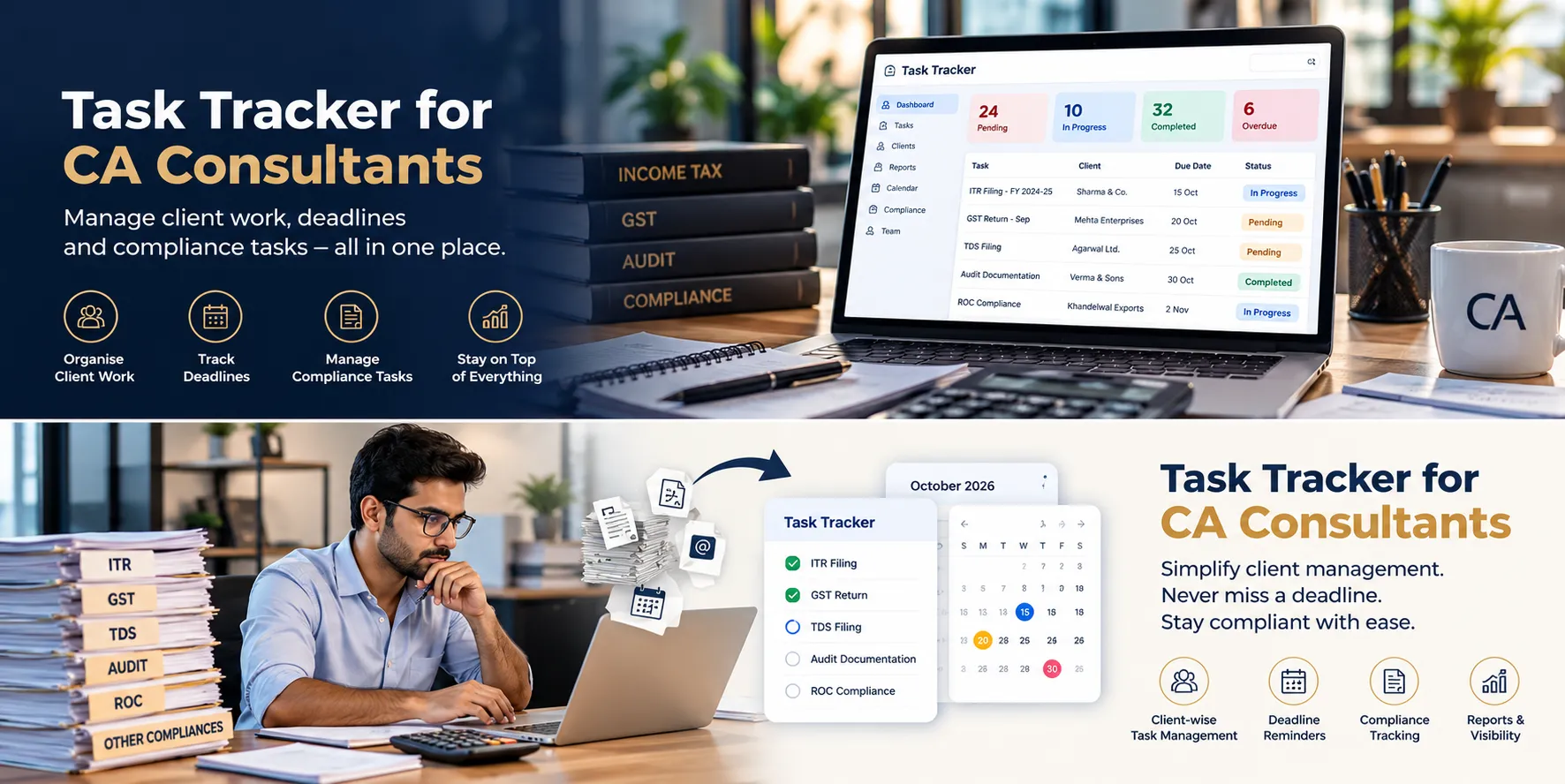 Task Tracker for CA Consultants: Manage Client Work, Deadlines and ...